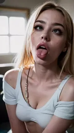 Petite Blonde Girl Sloppy Blowjob POV — AI Realistic