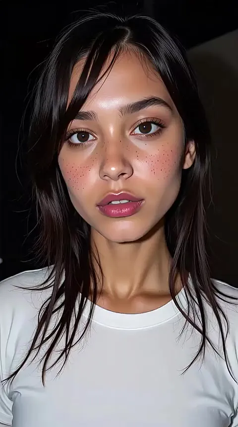 Petite Brunette Girl Gets Facial Cumshot — AI Realistic
