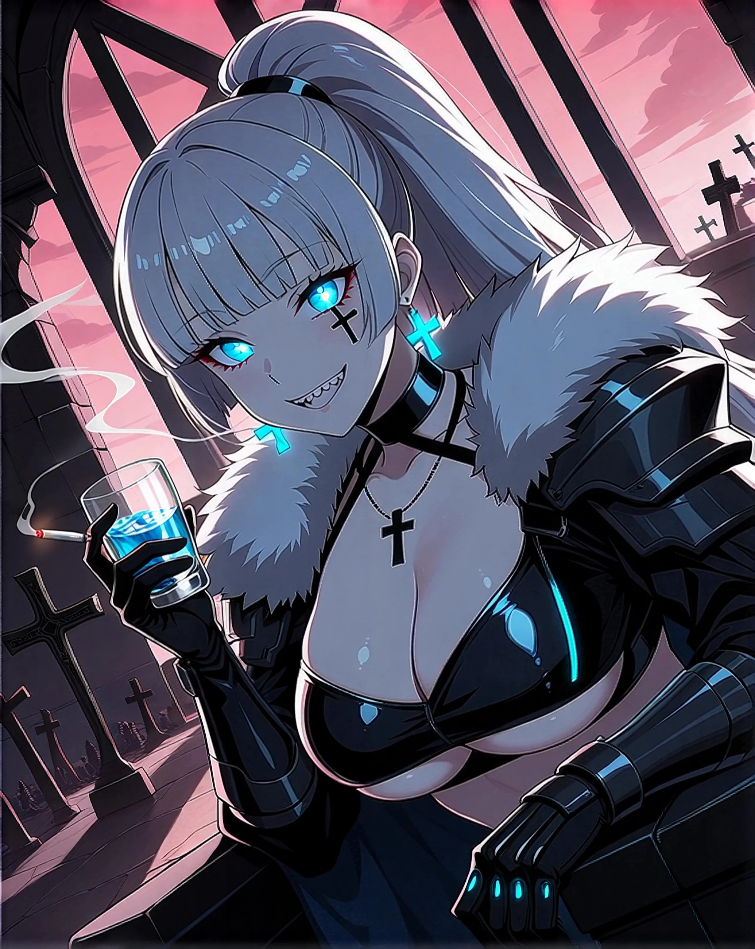 Gothic Anime Battle Nun Idle Animation — AI Anime